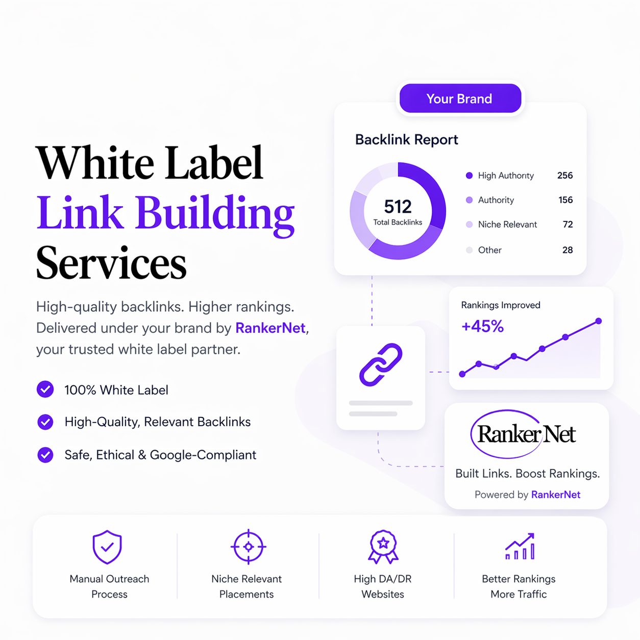 Link building outreach and authority growth illustration