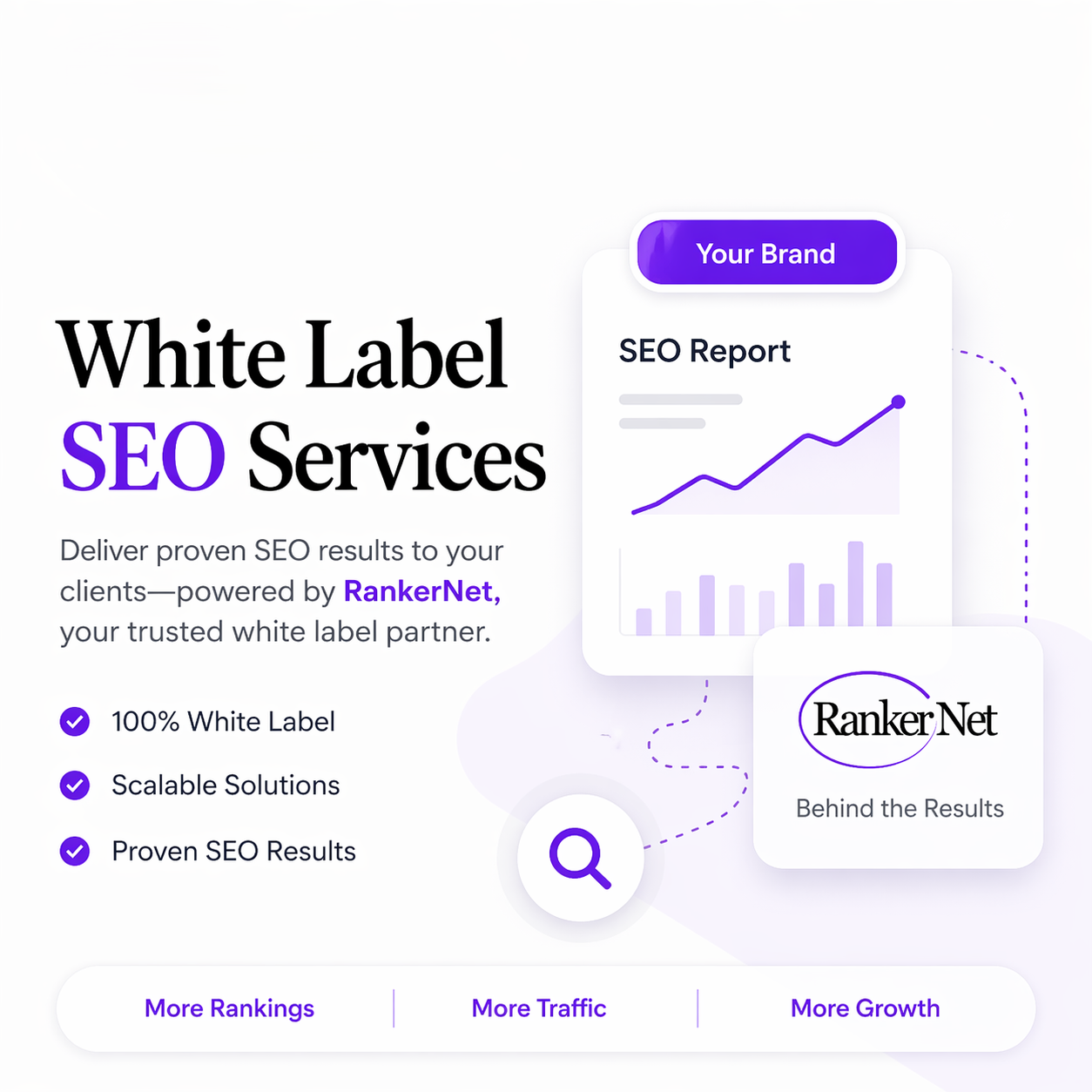 SEO growth chart and ranking analytics illustration